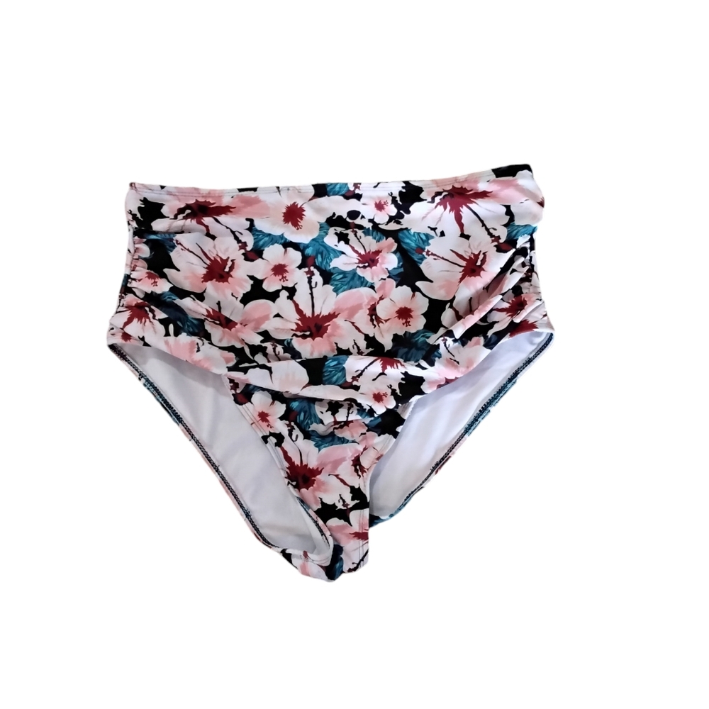 Floral High Waisted Bikini Bottom Size L